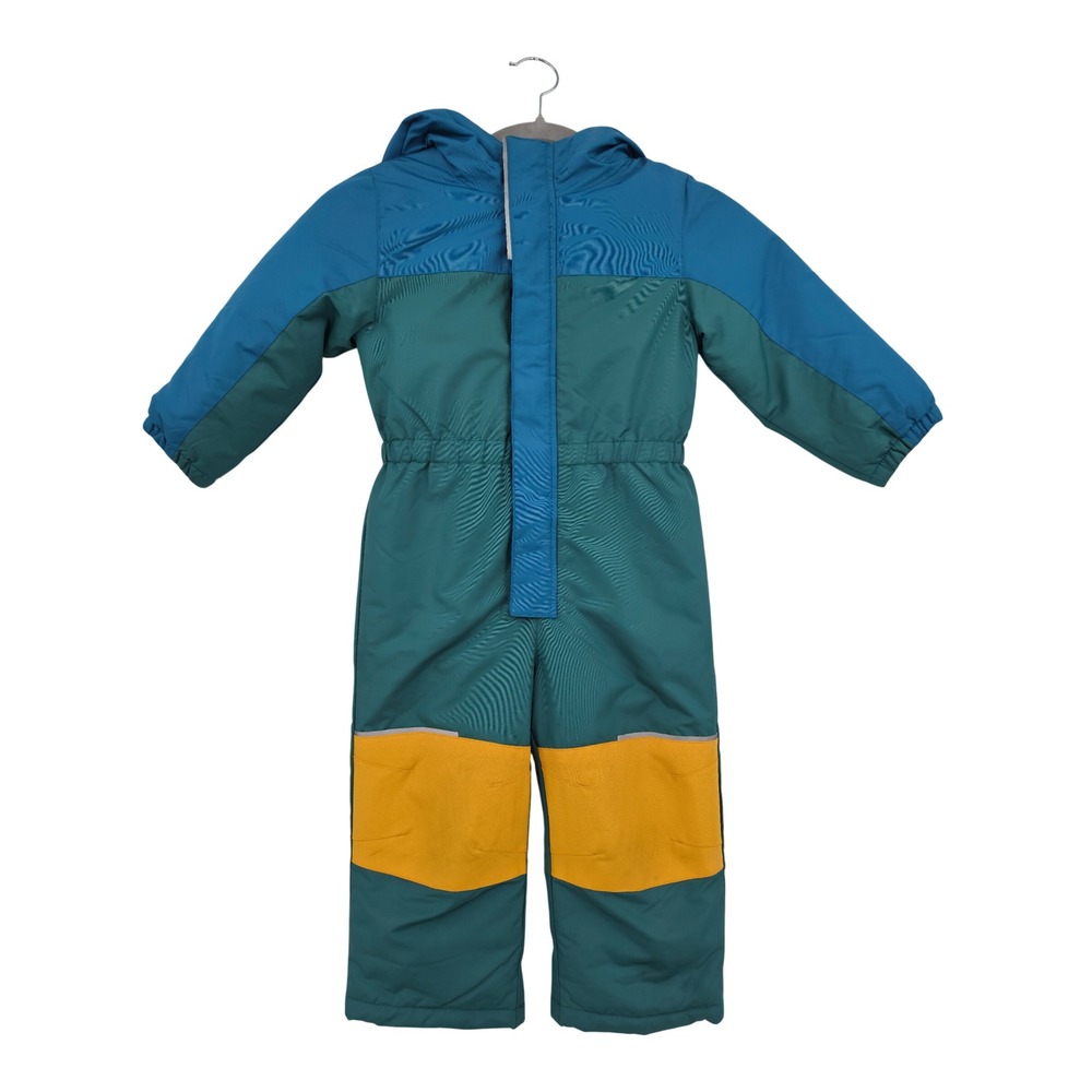 Swiss Tech Toddler Boys Blue Teal Yellow Hooded Snowsuit 3T